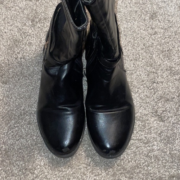Lucky top girls leather stretch black boots size 8 says 4 - Picture 8 of 10
